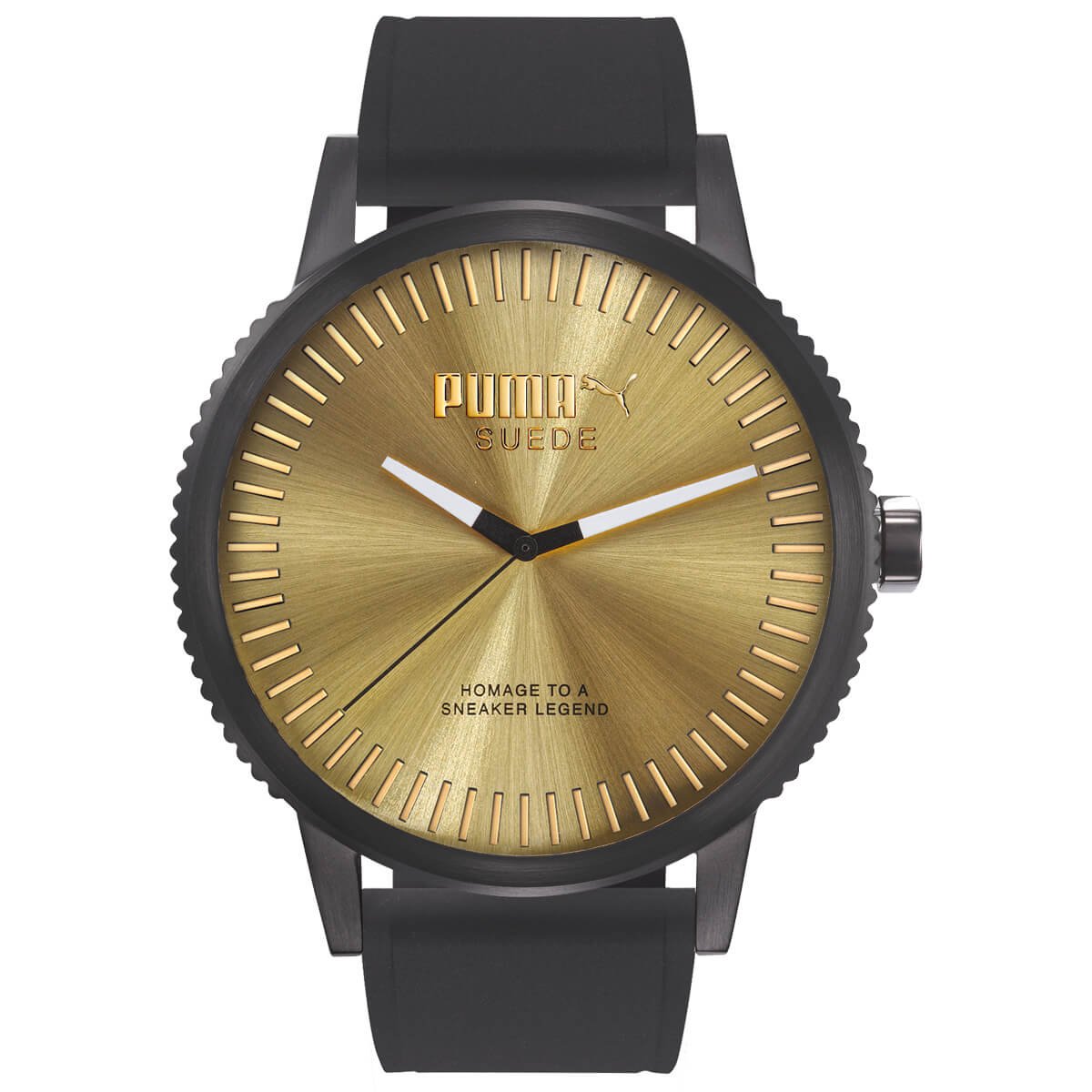 Puma Black Mens Analogue Watch Suede PU104101007_UK