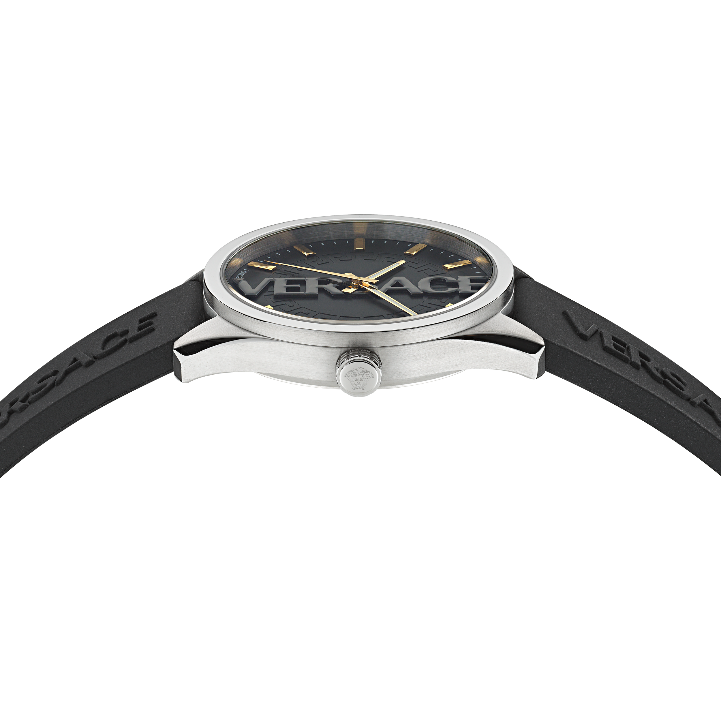 Pre-owned Versace Black Mens Analogue Watch V-vertical Ve3h00723