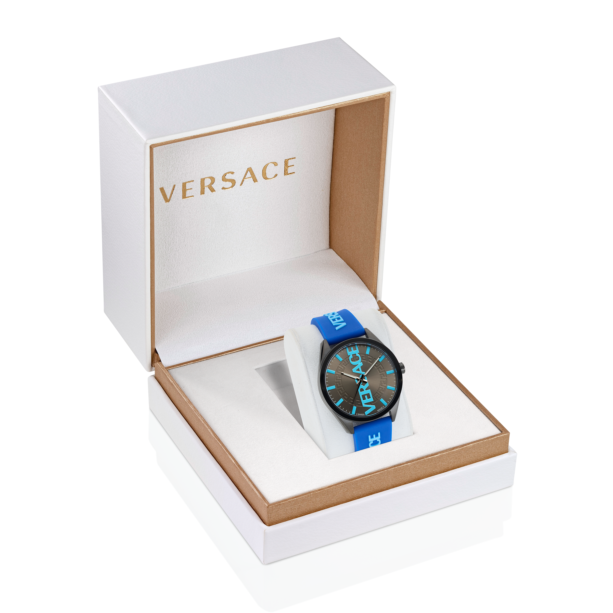 Pre-owned Versace Blue Mens Analogue Watch V-vertical Ve3h00823