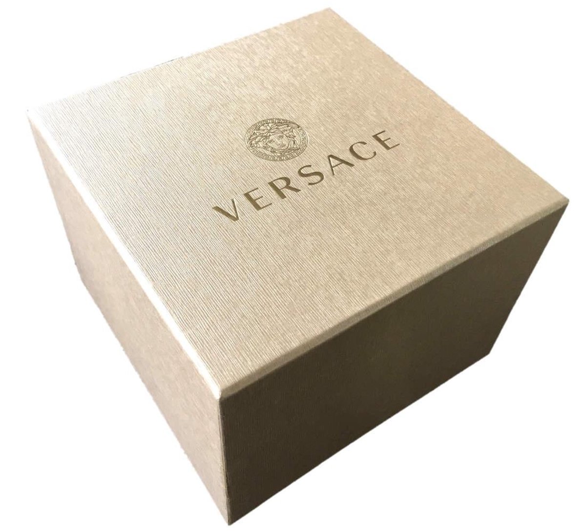 Pre-owned Versace Gold Womens Analogue Watch Greca Logo Moonphase Ve7g00323