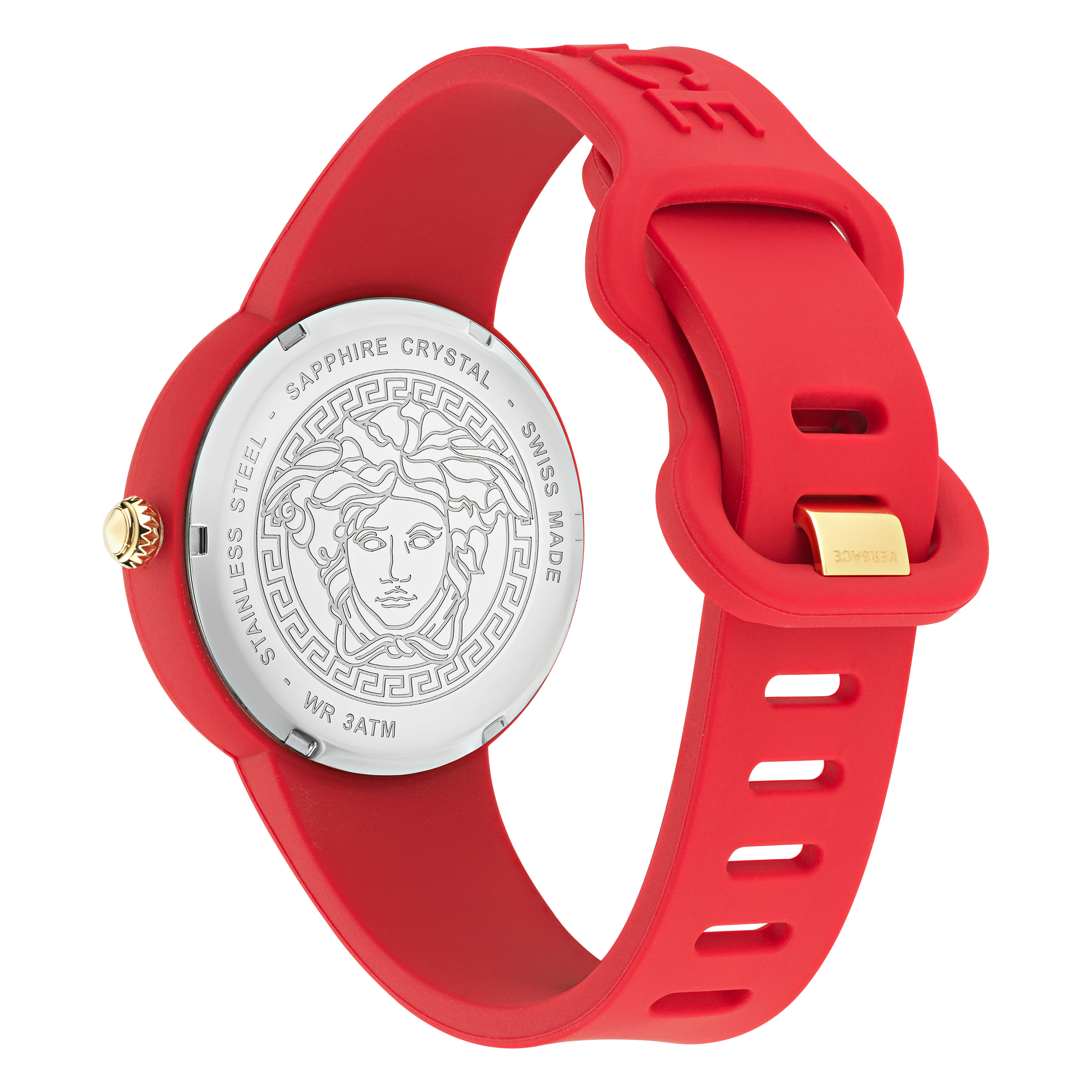 Pre-owned Versace Red Unisexs Analogue Watch Medusa Pop Ve6g00723
