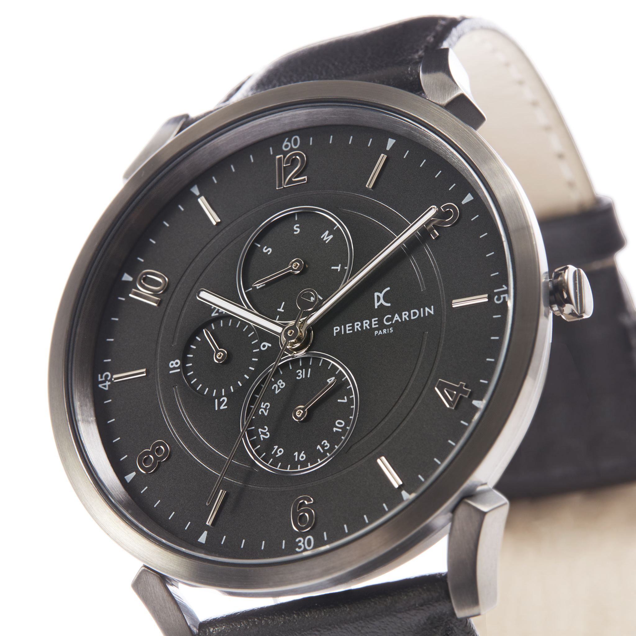 Montre Hommes Pierre Cardin Quartz MultiCadrans Cuir Noir CPI.2024 Noir, Sport Achat/vente