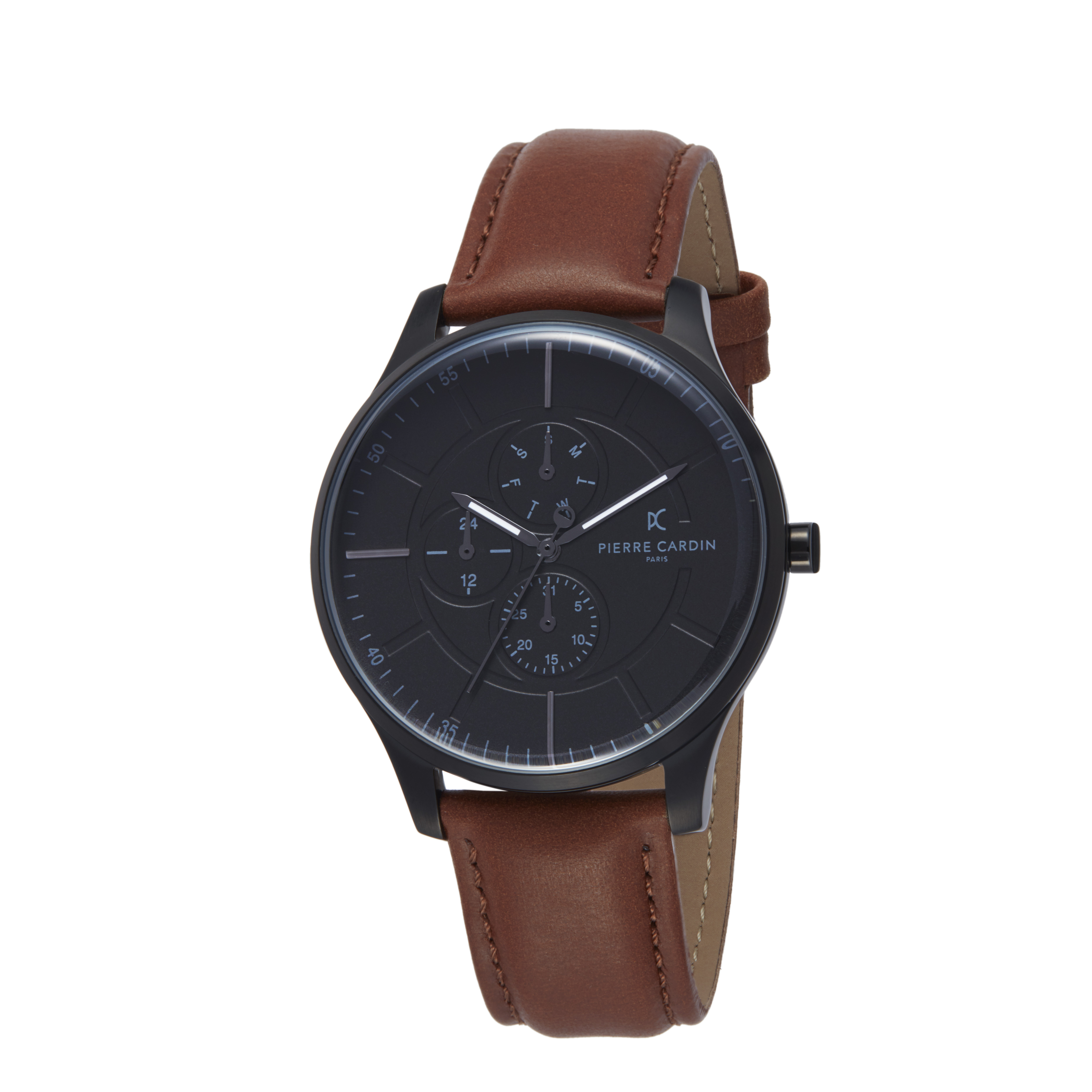 Montre Ted Baker - Bracelet Cuir Marron, Cadran Noir - Neuf Avec étiquettes - Homme