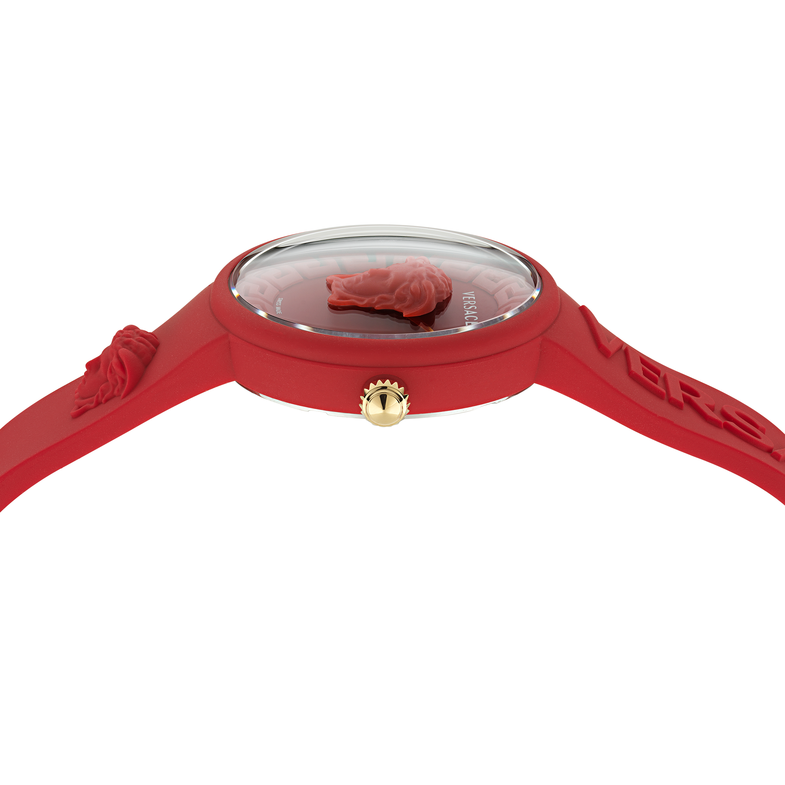 Pre-owned Versace Red Unisexs Analogue Watch Medusa Pop Ve6g00723