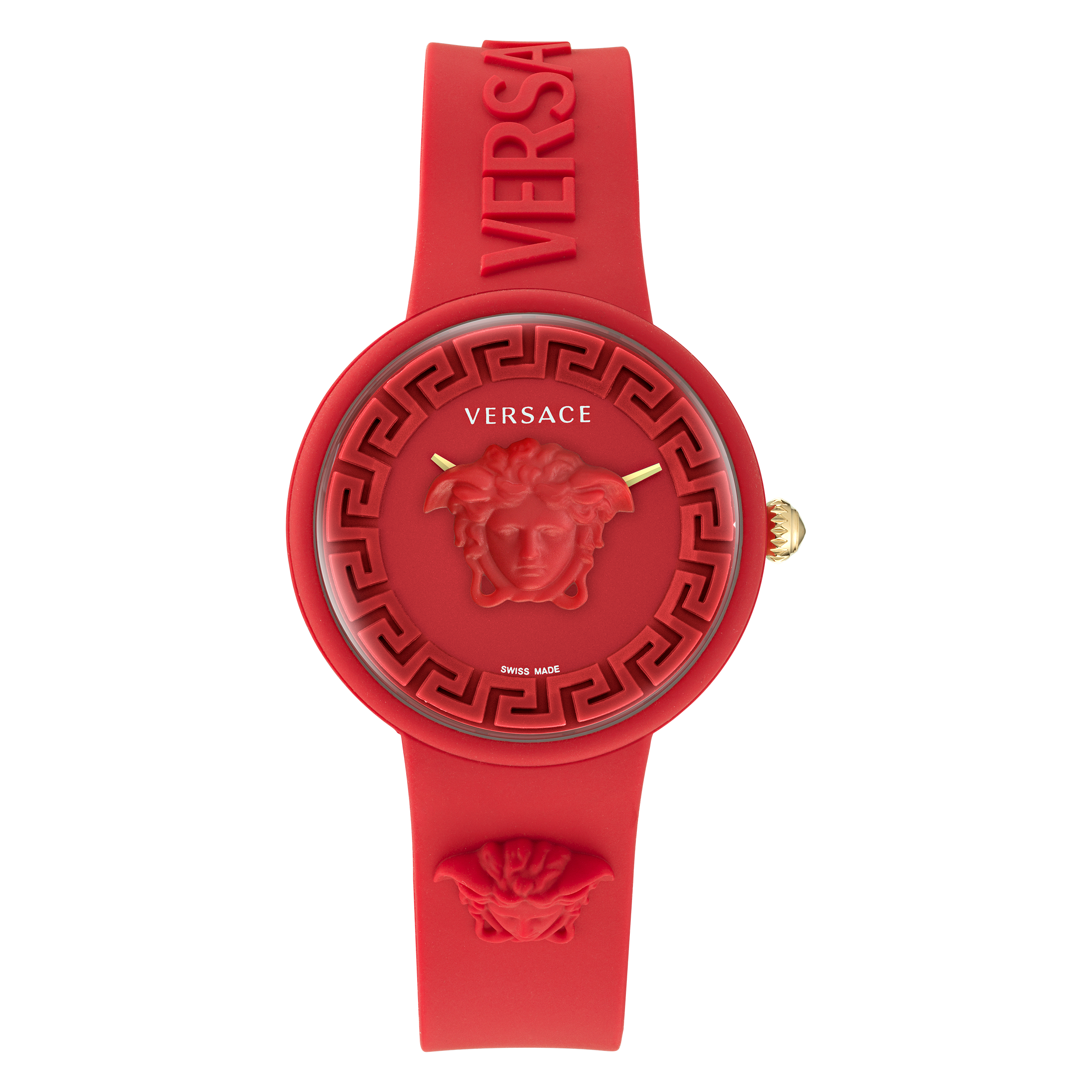 Pre-owned Versace Red Unisexs Analogue Watch Medusa Pop Ve6g00723