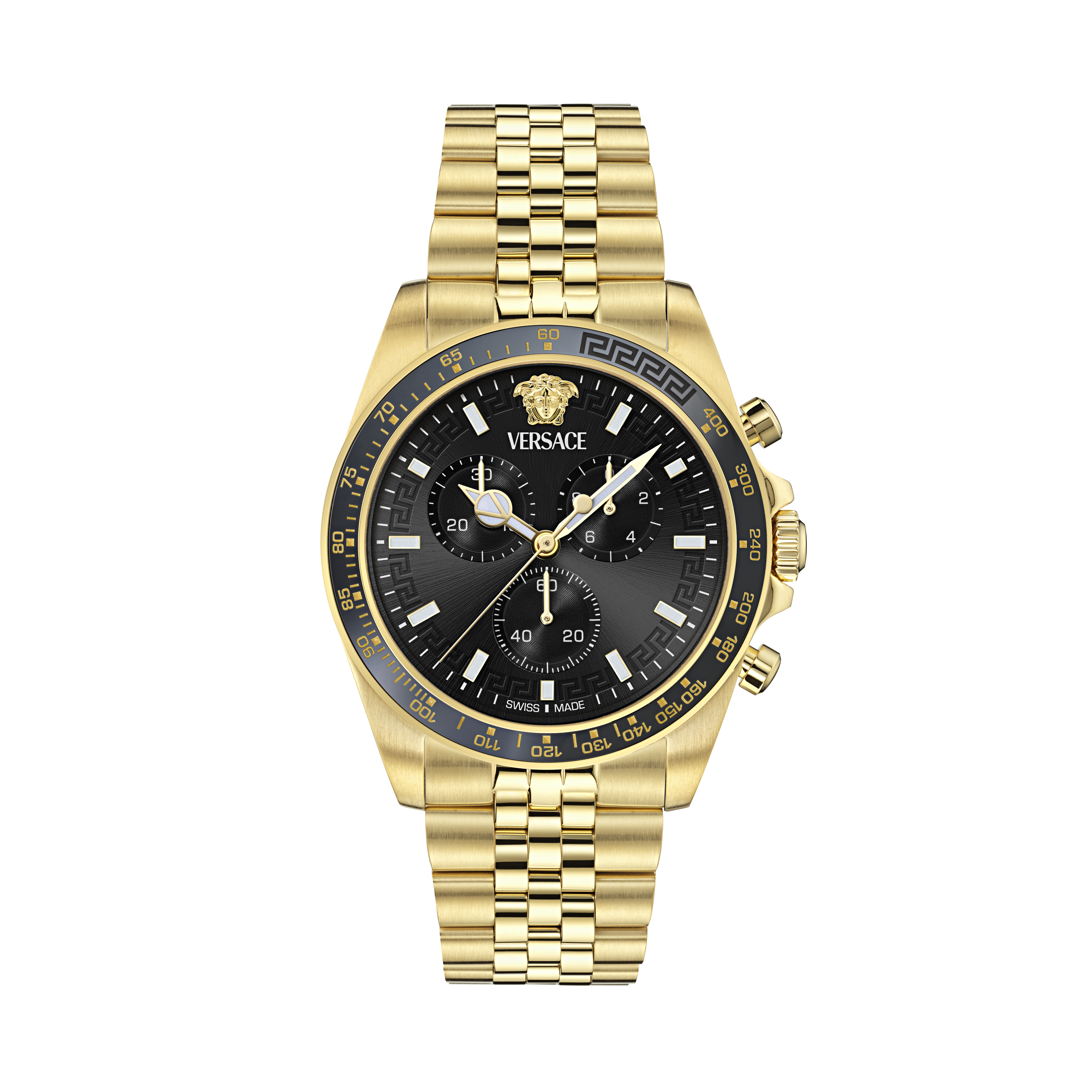 Versace Gold Mens Chronograph Watch Greca Chr Wave VE0H00525