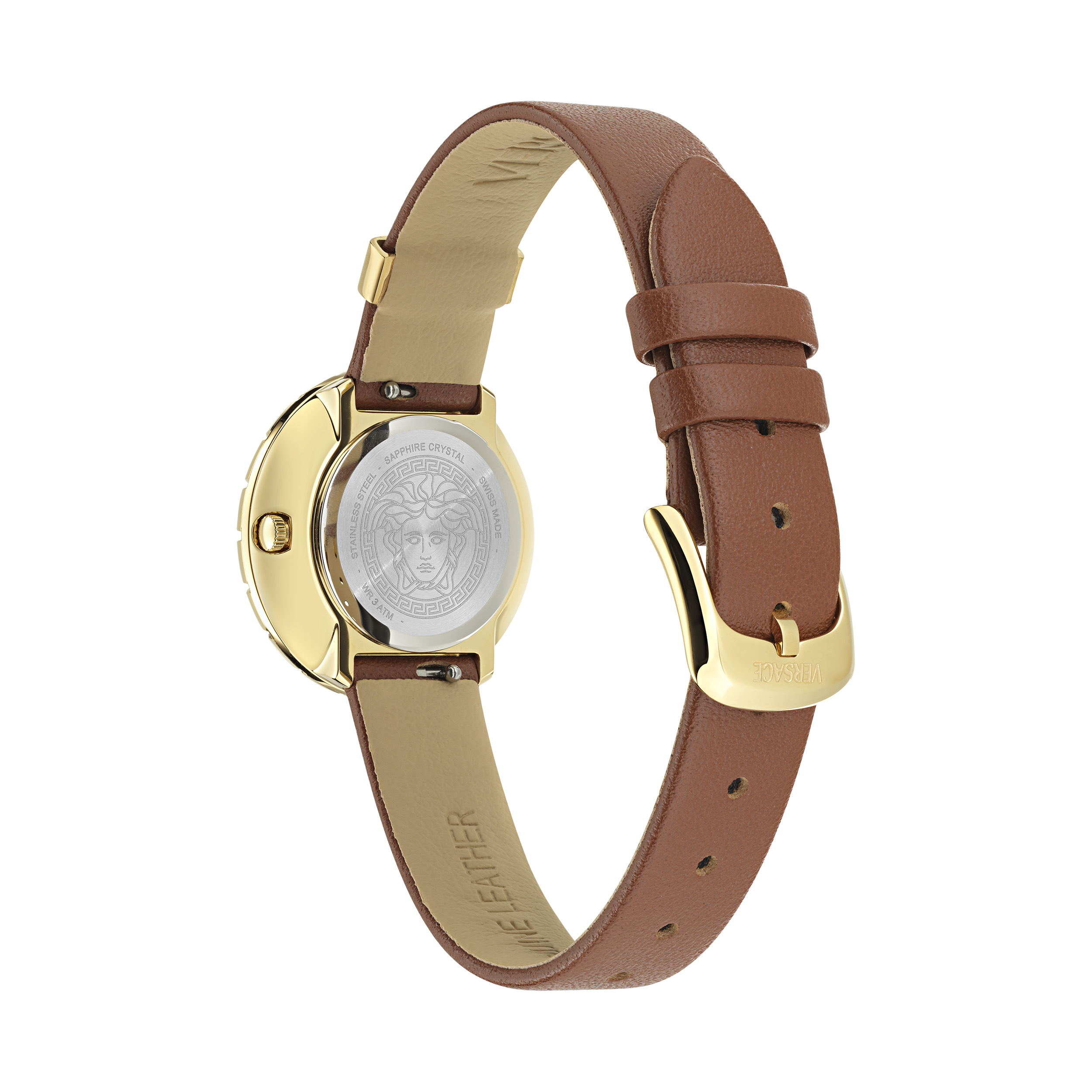 Pre-owned Versace Brown Womens Analogue Watch La Greca Ve8c00124