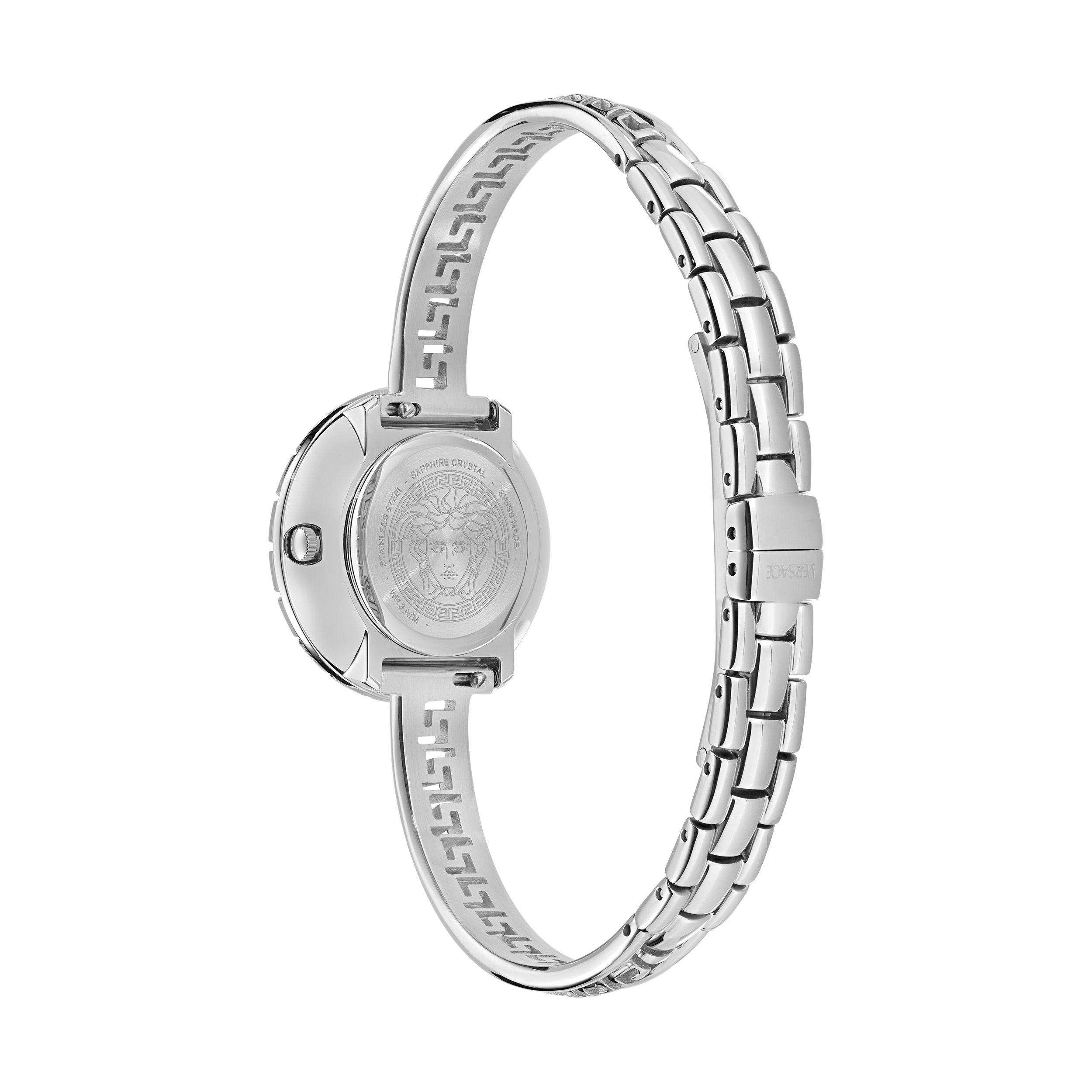 Pre-owned Versace Silver Womens Analogue Watch La Greca Ve8c00324