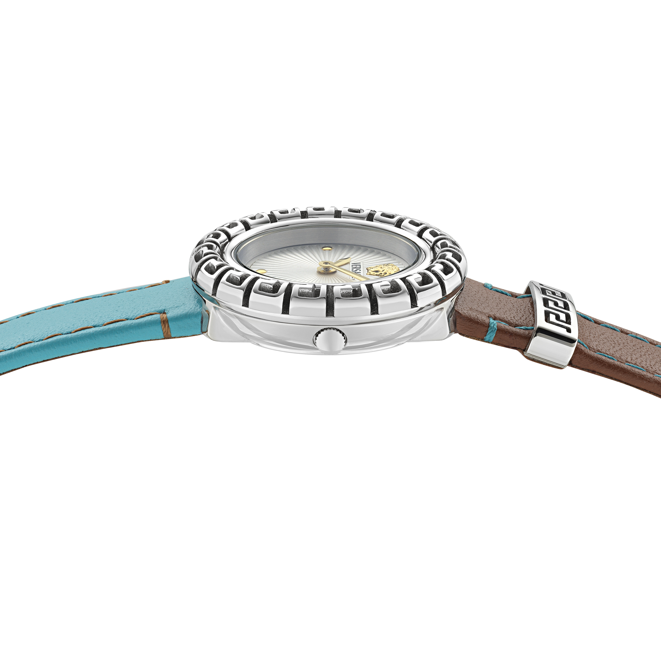 Pre-owned Versace Silver Womens Analogue Watch La Greca Ve8c00324
