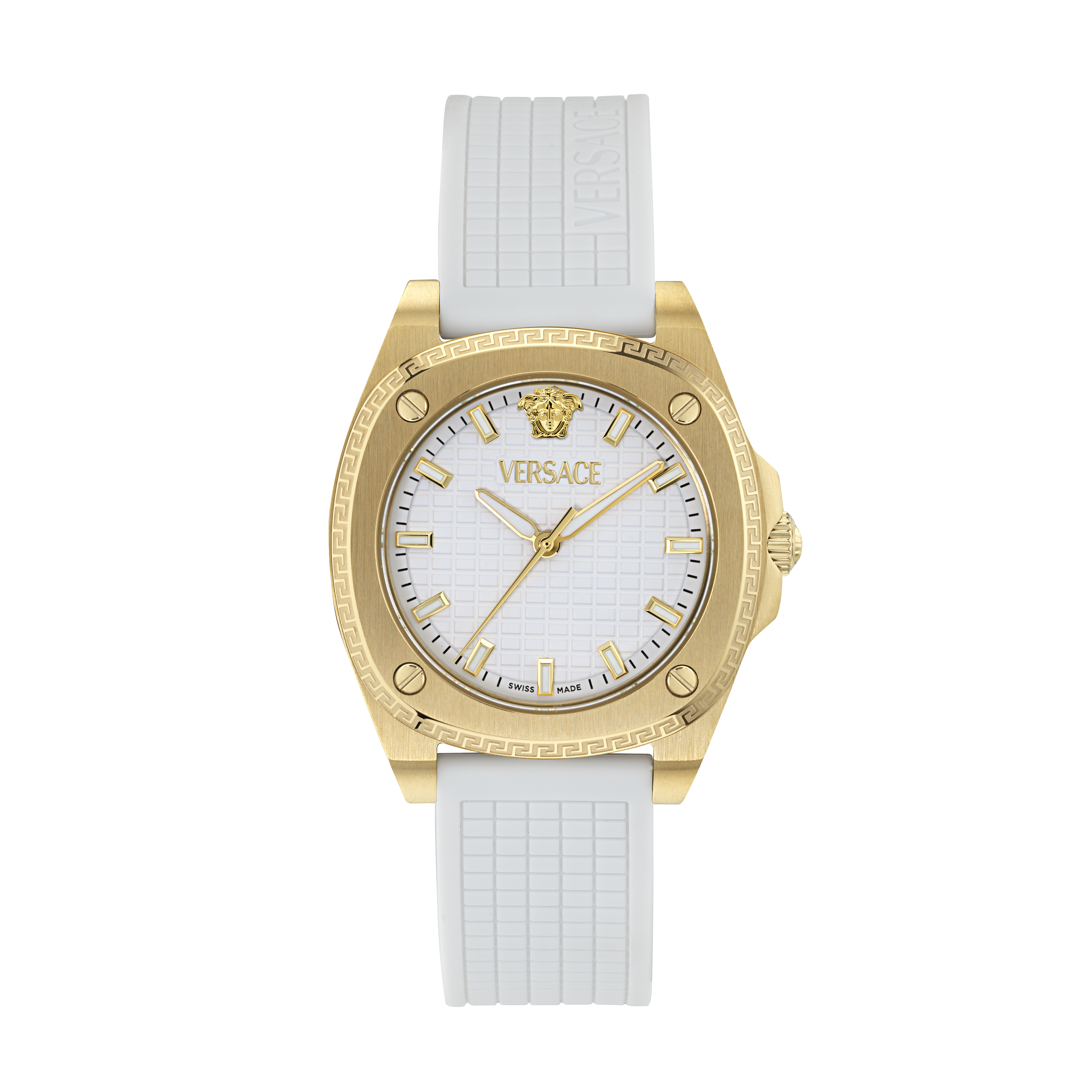 Versace White Womens Analogue Watch Greca Pulse VE5H00226