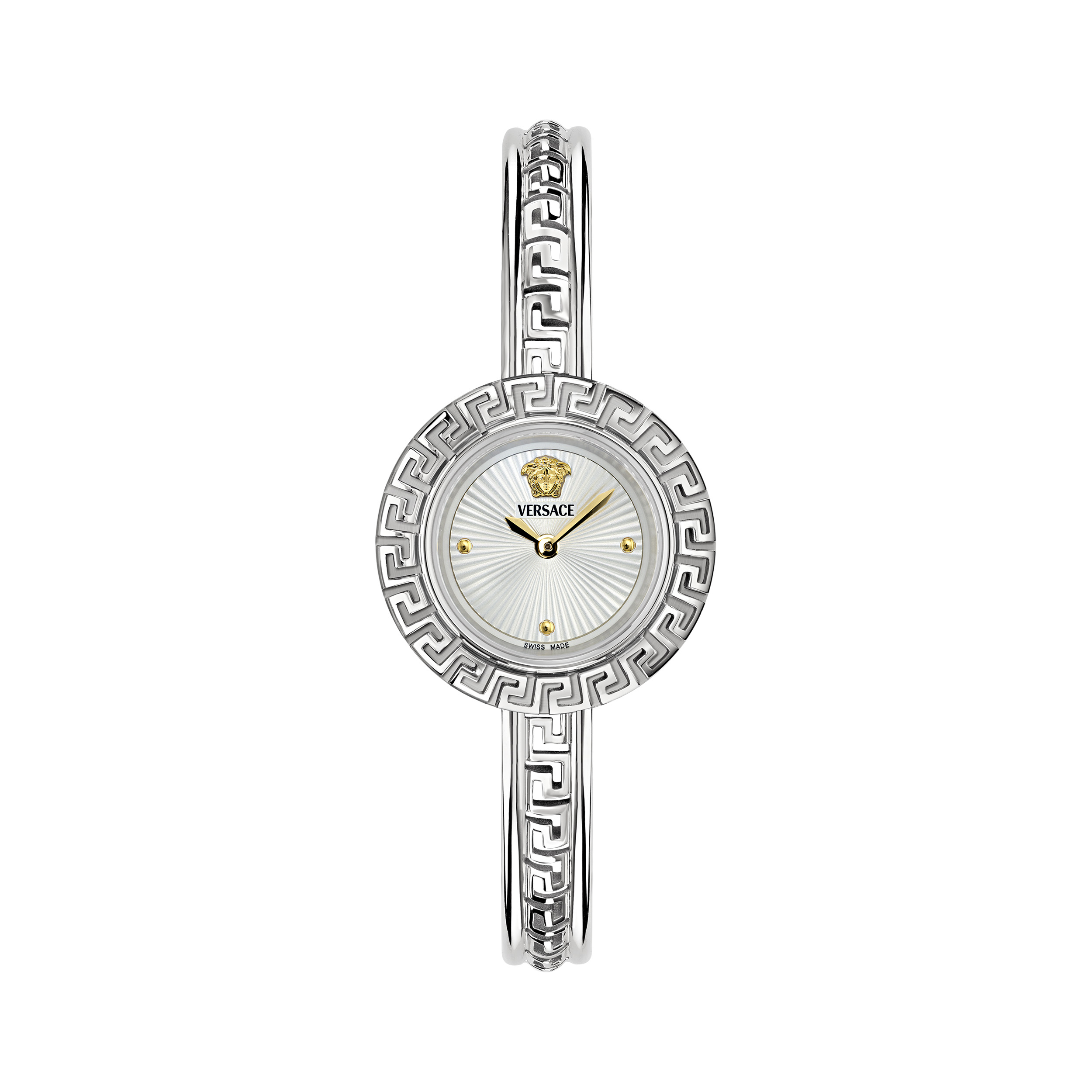 Pre-owned Versace Silver Womens Analogue Watch La Greca Ve8c00324