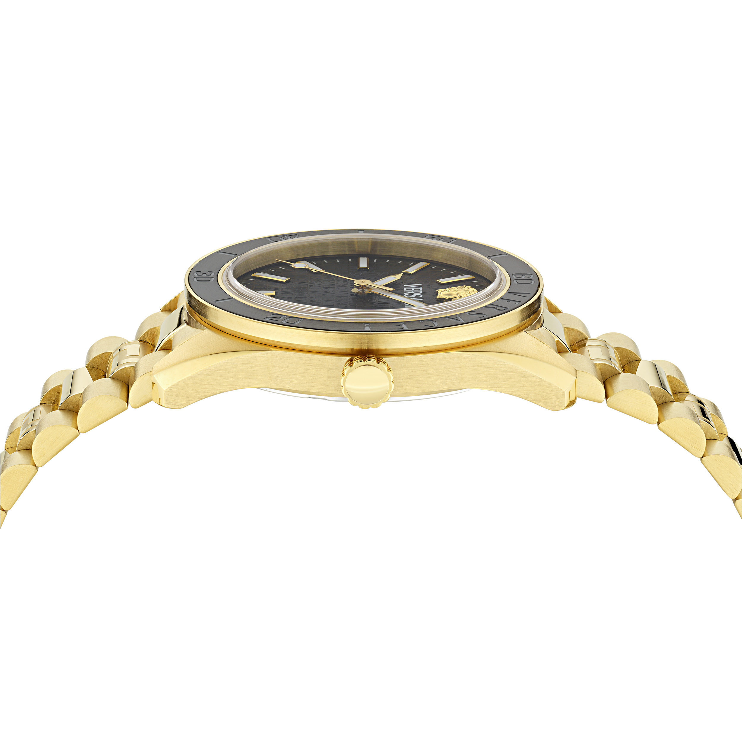 Pre-owned Versace Gold Mens Analogue Watch V-dome Ve8e00624