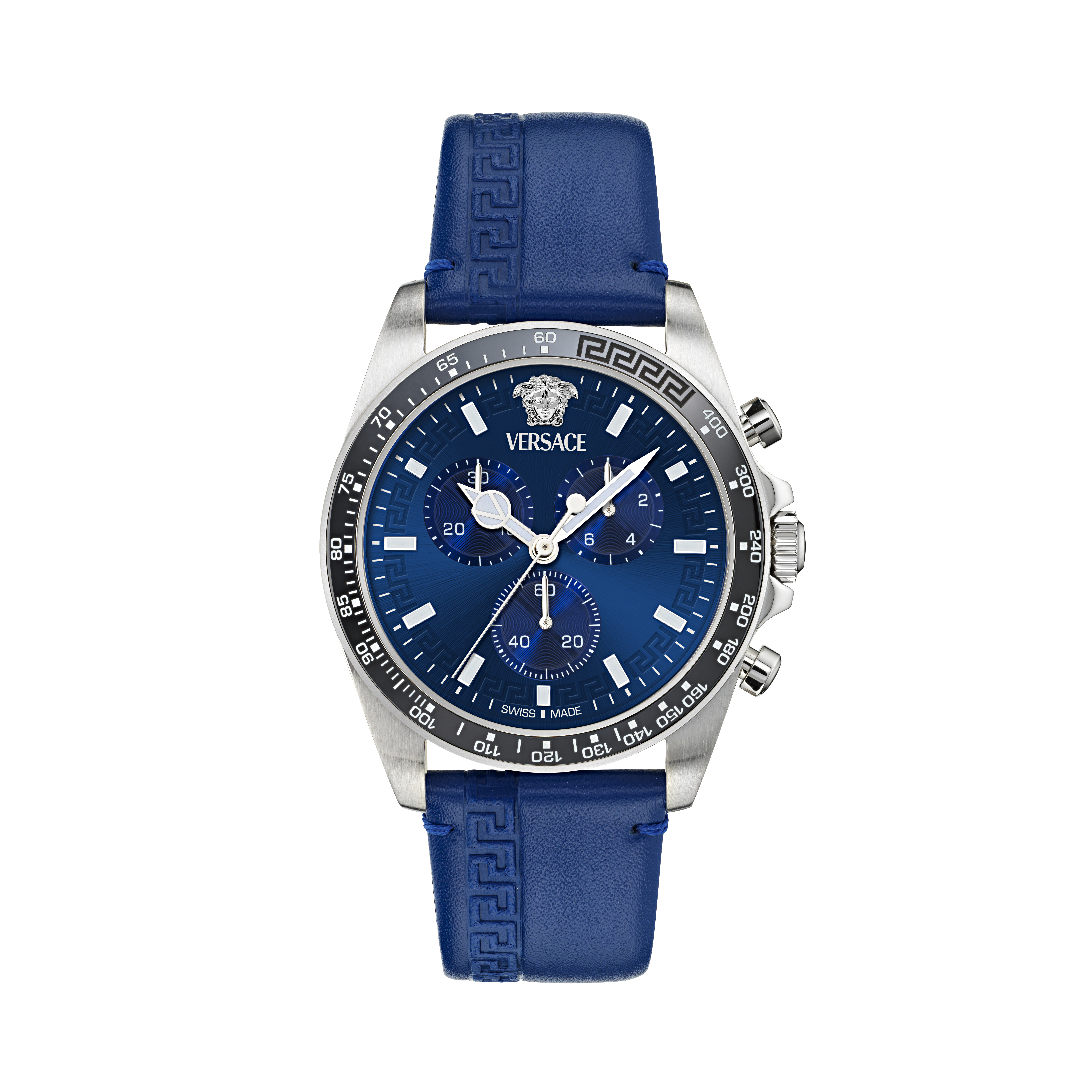Versace Blue Mens Chronograph Watch Greca Chr Wave VE0H00125