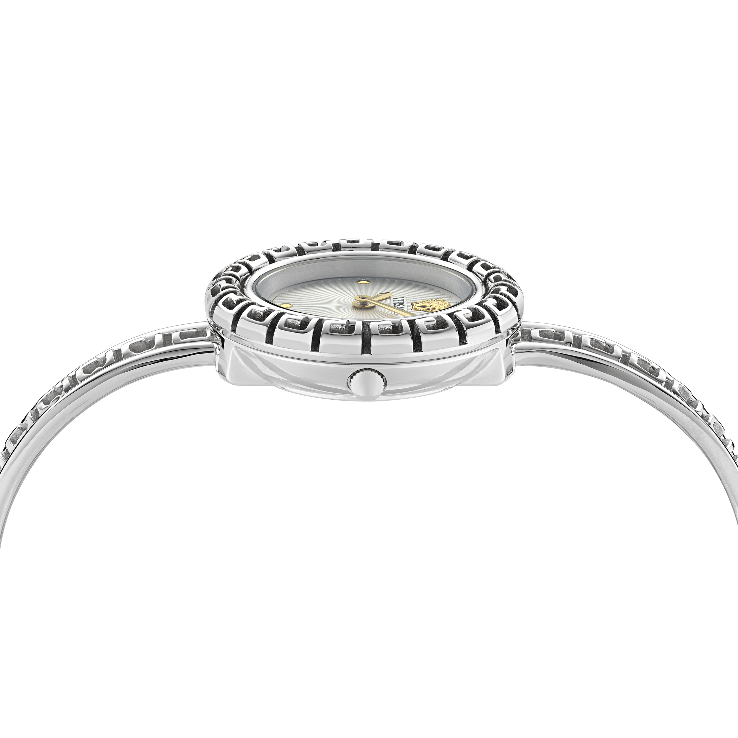Pre-owned Versace Silver Womens Analogue Watch La Greca Ve8c00324