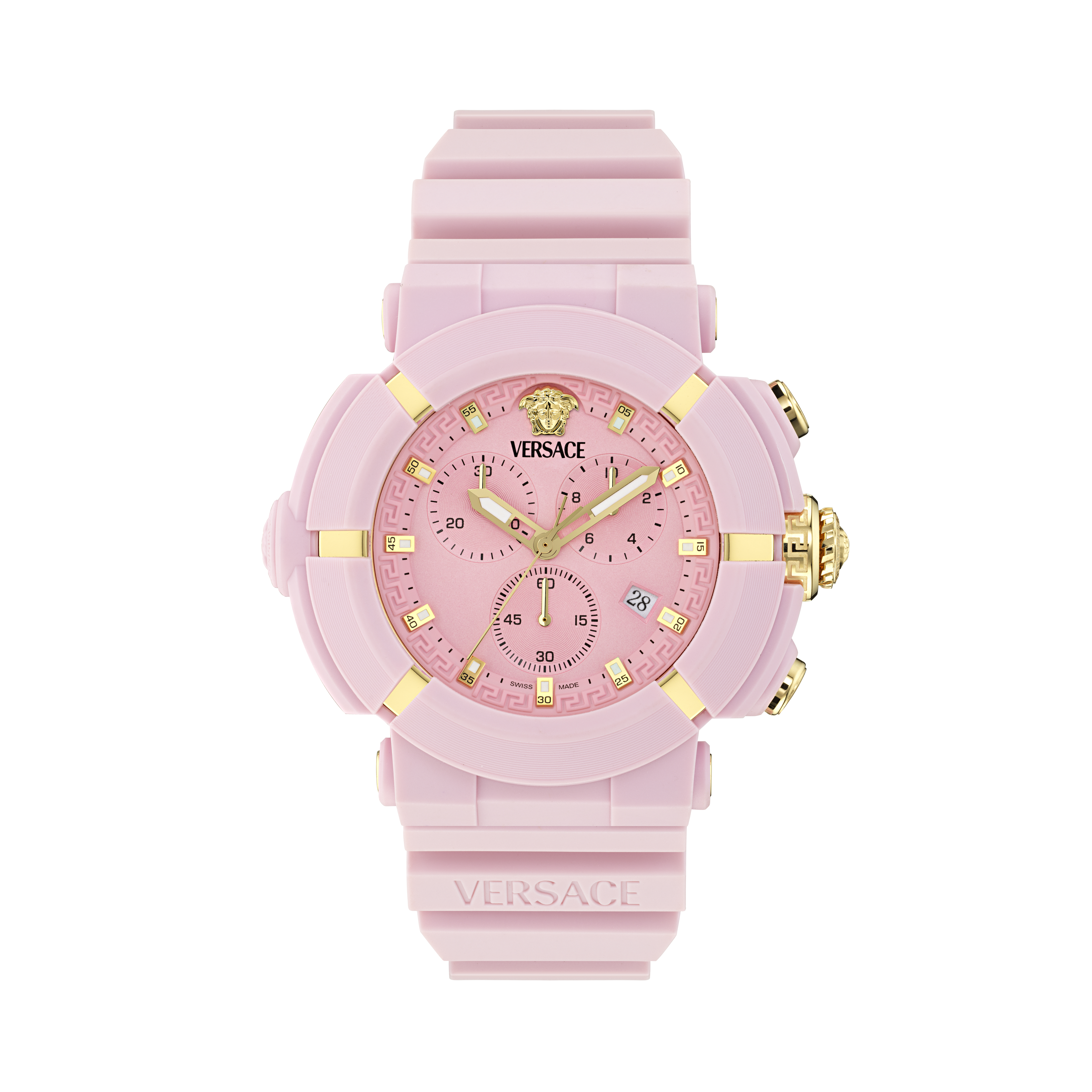 Versace Pink Unisexs Chronograph Watch Real Active Chr VE0L00425